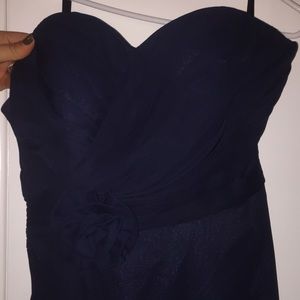 Maxi navy bridesmaid dress. Prom dress